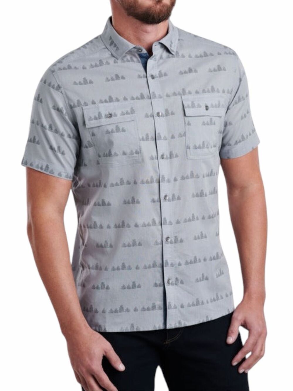 KÜHL Thrive Slate Gray Short Sleeve Button-Up Outdoor Hiking Shirt Medium